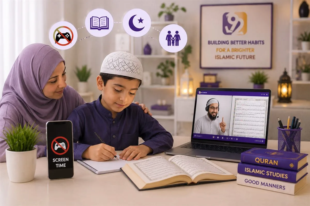 A Calmer Screen Routine for Muslim Children and Online Quran Lessons