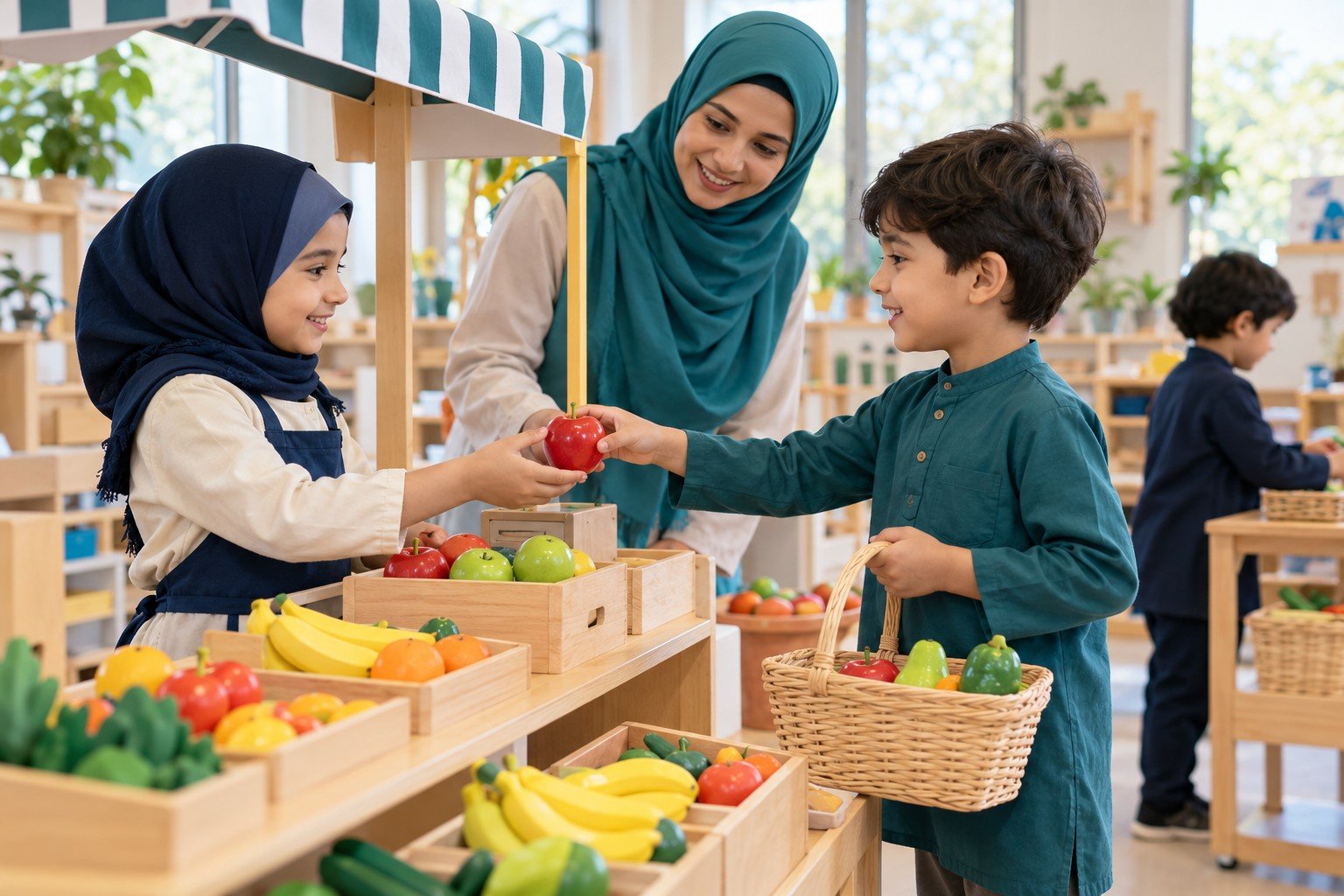 Honest apple return at classroom stall