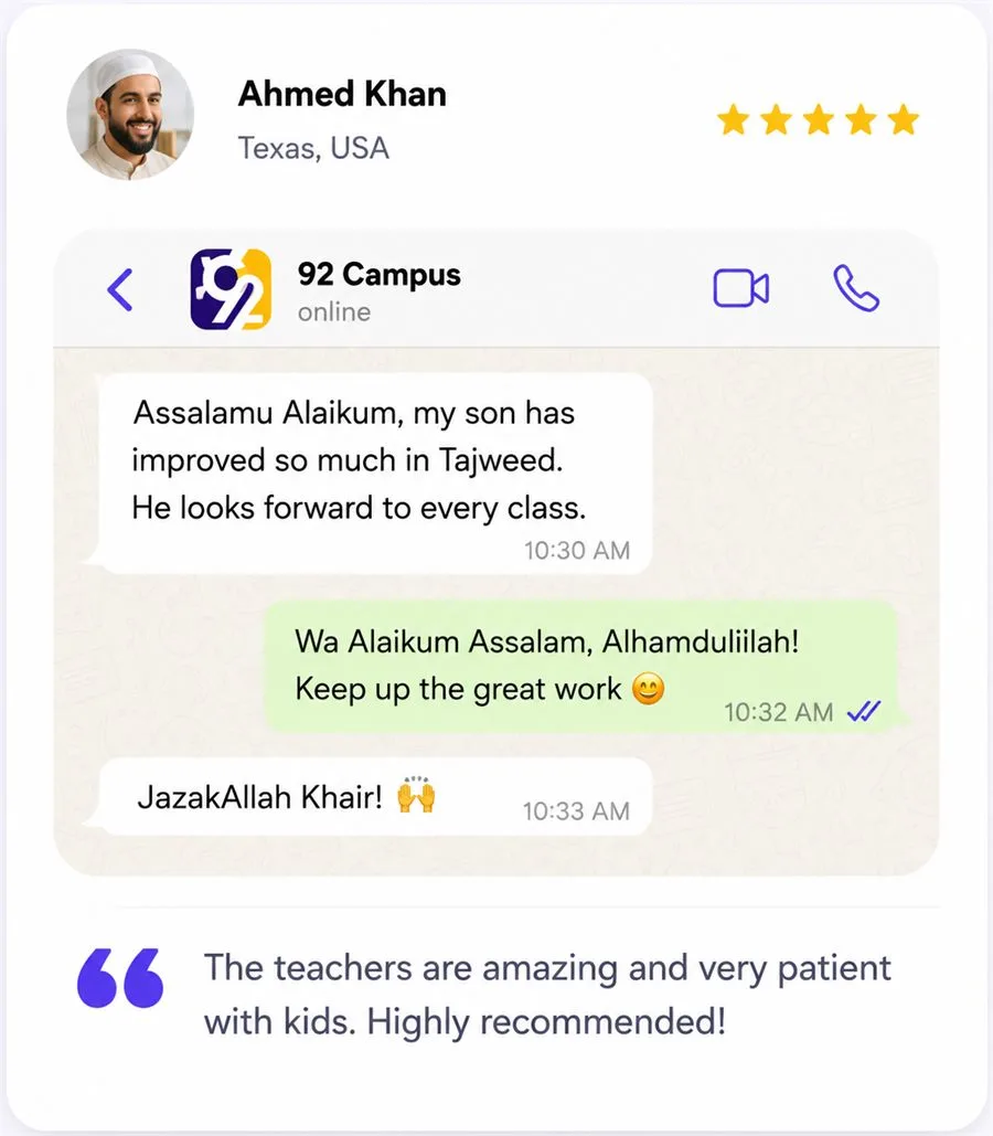 Ahmed Khan parent testimonial